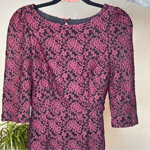 Alice + Olivia | women maroon lace open back dress